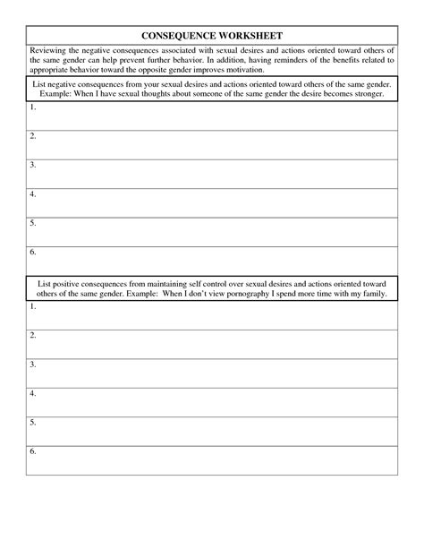 Action Behavior Consequence Worksheet