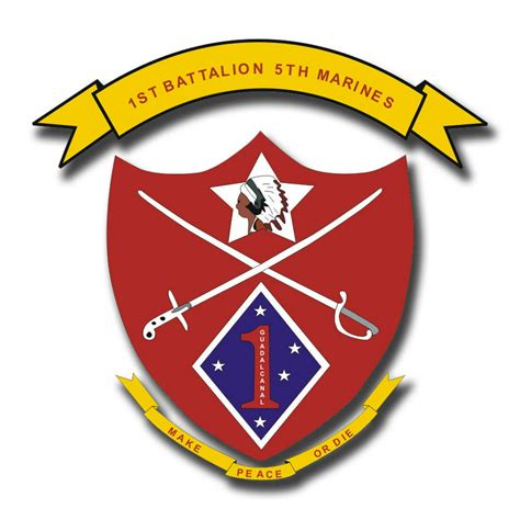 55 Inch 1st Marine Division 1st Battalion 5th Marine Regiment Sticker
