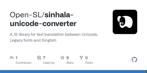 Github Open Slsinhala Unicode Converter A Js Library For Text