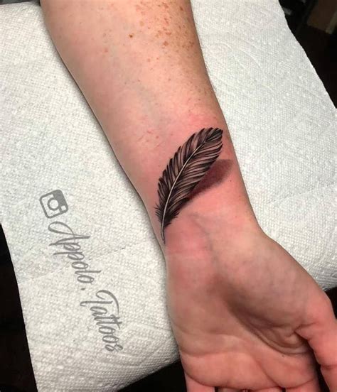 Realistic 3d Feather Tattoo W Drop Shadow By Nick Appolo Out Of Wilkes