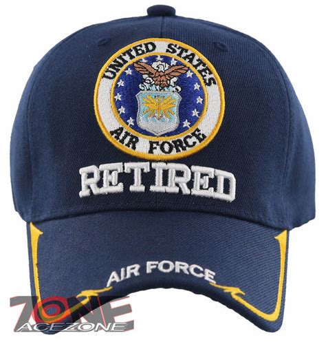 New Usaf Air Force Retired Side Line Ball Cap Hat Navy