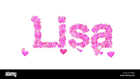 Name Set With Hearts Decorative Lettering Type Design Stock Photo Alamy