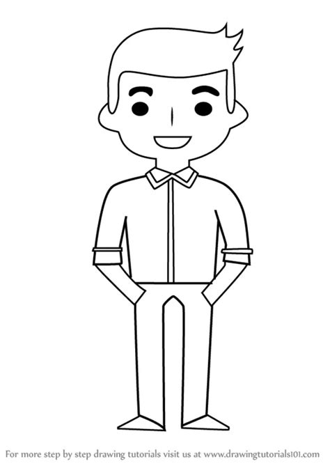 Learn How To Draw Standing Boy For Kids People For Kids Step By Step