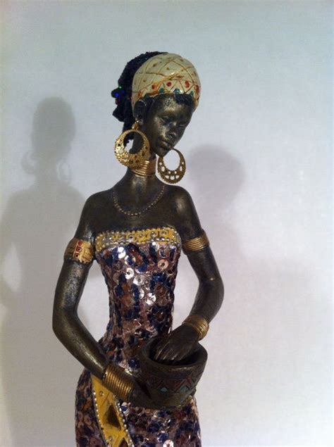 Delivered same and next day across south africa. African Woman Statue - Tanzania Tribal Doll Figurine ...