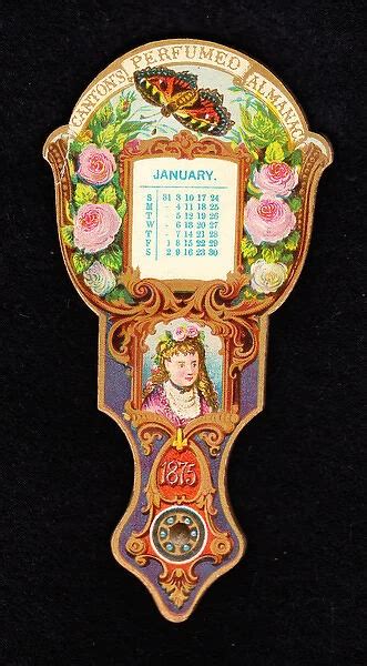 Calendar For 1875 In The Form Of A Fan Closed 1 Of 2 Date 1875