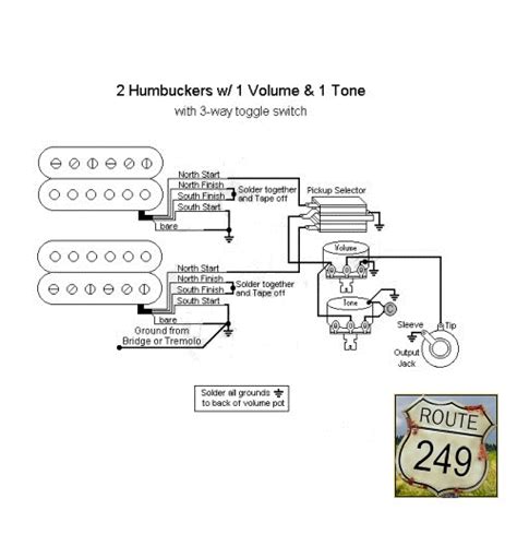 wiring  humbuckers   volume   tone route