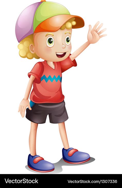 A Boy Wearing A Colorful Cap Royalty Free Vector Image