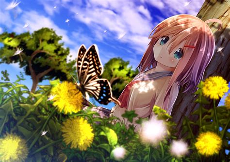 Fondos De Pantalla Anime Chicas Anime Insecto Flor Captura De
