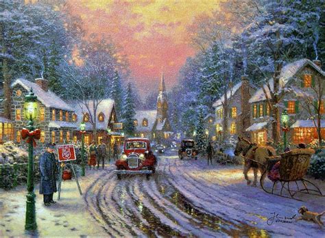 Looking for the best thomas kinkade winter wallpaper? Christmas Painting by Thomas Kinkade HD Wallpaper ...