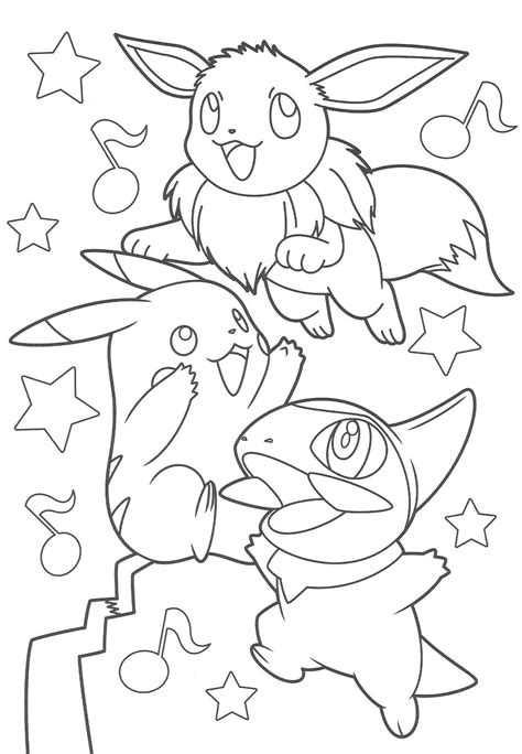Eevee And Pikachu Coloring Pages Coloring Easy For Kids