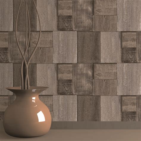 Design Wallpaper Wood Blocks Koziel Bluff Muriva J270 07rs Muriva