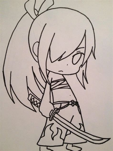 Chibi Erza Not Colored By Animelover1016 On Deviantart