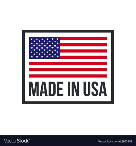 Made in usa premium quality american flag icon Vector Image