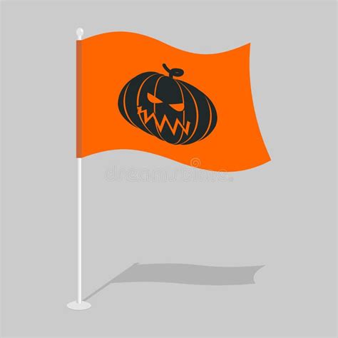 Flag Halloween Traditional Holiday Growing Flag Pumpkin Symbol Stock