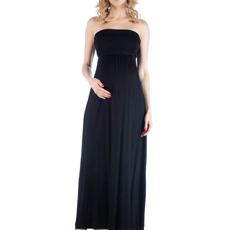 24seven Comfort Apparel Sleeveless Empire Waist Maternity Maxi Dress