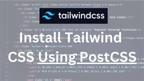 How To Install Tailwind Css Using Postcss Install Tailwind Css Youtube