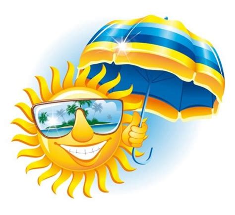 Smiling Sun Tropical Cartoon Vector Illustration Welovesolo