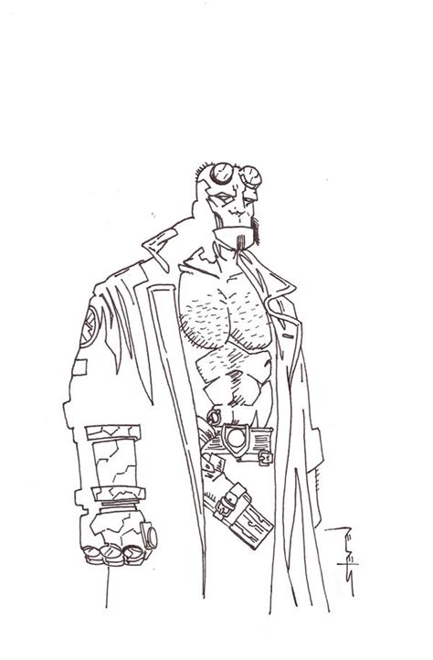 Hellboy Inked Sketch By Stevenwilcox On Deviantart