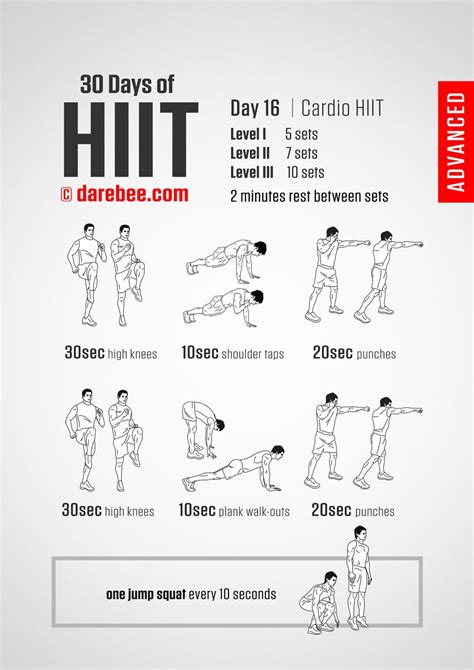 30 Day Of Hiit Advanced By Darebee Hiit Cardio Hiit Workout Workout