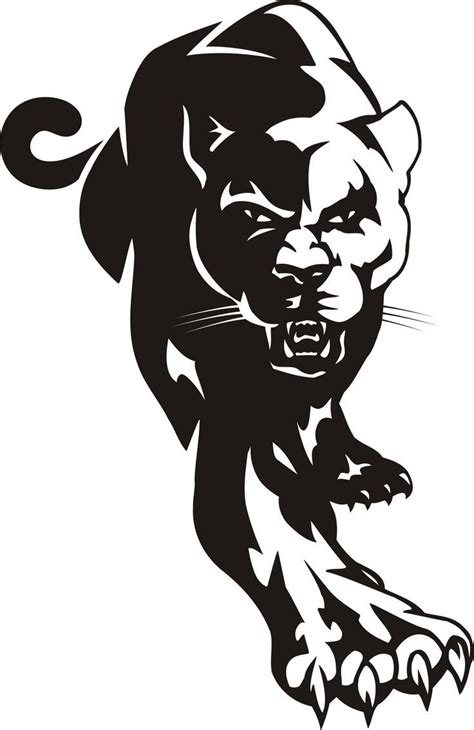 Animal Stencil Panther Logo Drawings