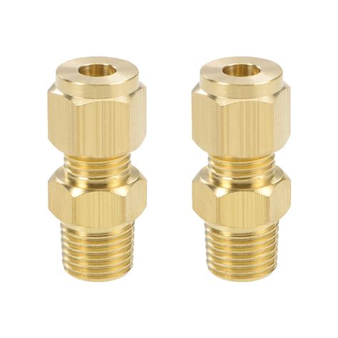Brass Compression Tube Fitting 6mm Od 14 Npt Male Thread Pipe Adapter
