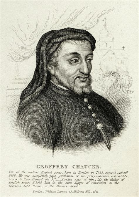 Geoffrey Chaucer English Poet Writer Drawing By Mary Evans Picture Library