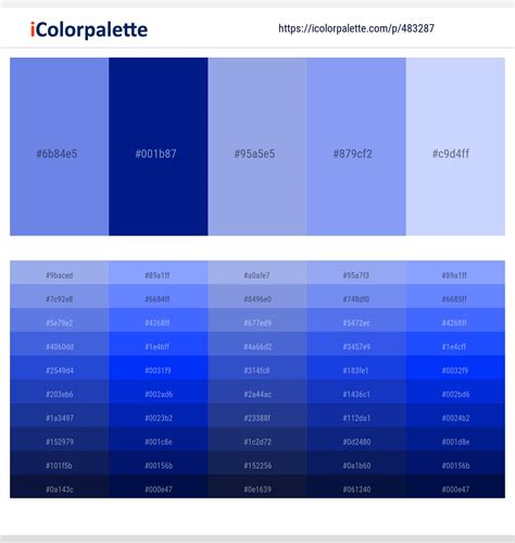 Blue Cornflower Procreate Palette 30 Hex Color Codes Instant Digital