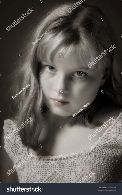 Lovely Preteen Girl Showing Budding Maturity Stock Fotografie 4258489 Shutterstock