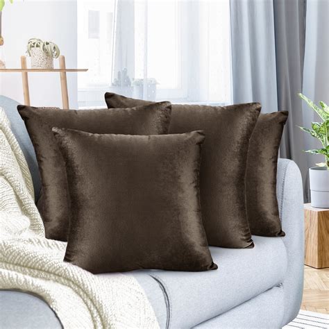 Pack Of 2 Velvet Soft Soild Decorative Square Throw Pillow Covers Set