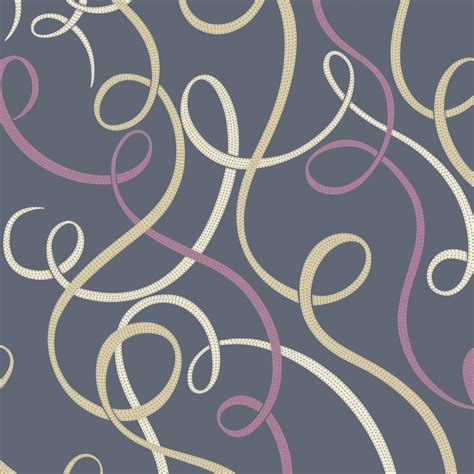 Rasch Scala Ribbon Stripe Pattern Wallpaper Embossed Metallic Glitter