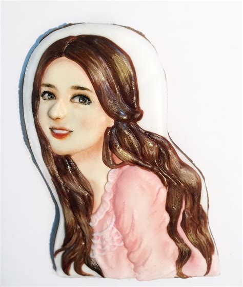 Girl Portrait Sugar Cookie For A Friend Royalicing Illustration