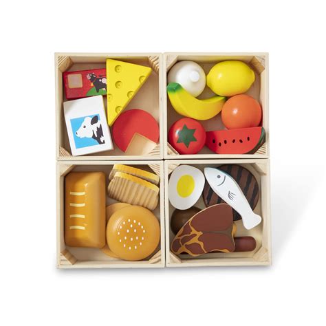 Melissa And Doug Food Groups 21 Wooden Pieces And 4 Crates Buy Online