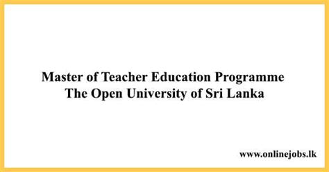 Master Of Teacher Education Mte Programme 2024 The Open University Of