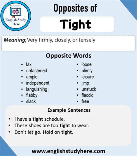 Opposite Of Tight Antonym Of Tight 20 Opposite Words For Tight