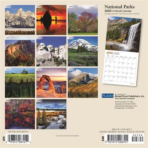National Parks 2020 Mini Wall Calendar By Plato Plato Calendars