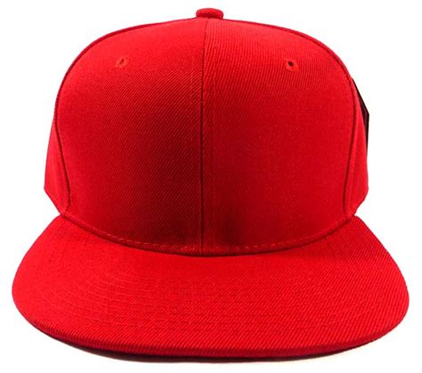 Wholesale Blank Snapback Hat Red Plain Ball Flat Bill Caps By August