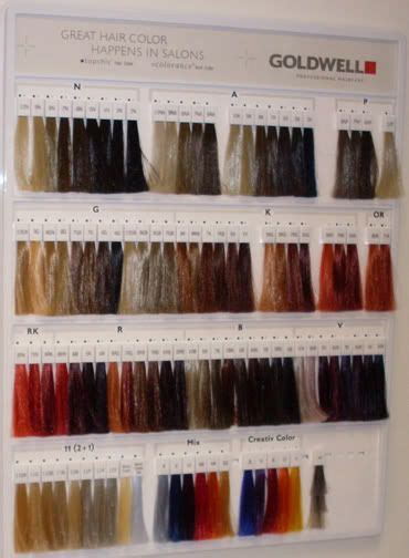 Goldwell Wall Chart Salon Hair Color Chart Brown Hair Color Chart