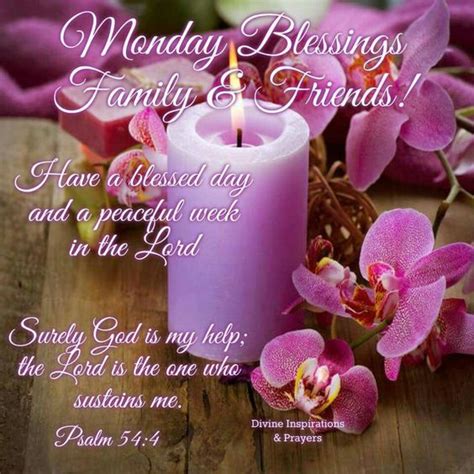 In the morning of creation, on the completion of each day's work, god blessed the living creatures that came from his hands, bidding them increase and multiply and fill the earth (gen. Lavender Candle Monday Family Blessing Quote Pictures ...