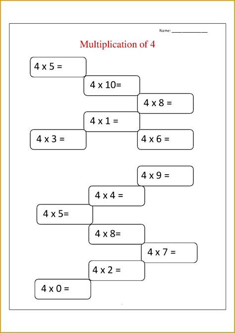 4 Number 4 Worksheets | FabTemplatez