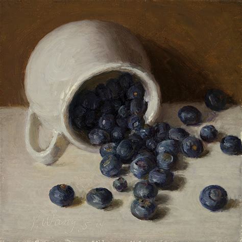 Wang Fine Art Blueberries Still Life Daily Painting A Painting A Day