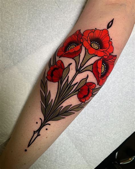 Art Nouveau Flower Tattoo