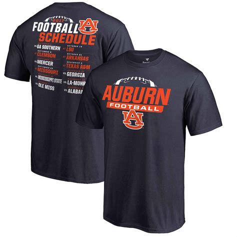 Auburn Tigers Fanatics Branded 2017 Football Schedule T Shirt Navy