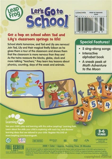 Leap Frog Lets Go To School Dvd Dvd Empire