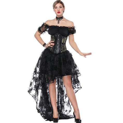 Buy Women Sexy Gothic Victorian Steampunk Corset Dress