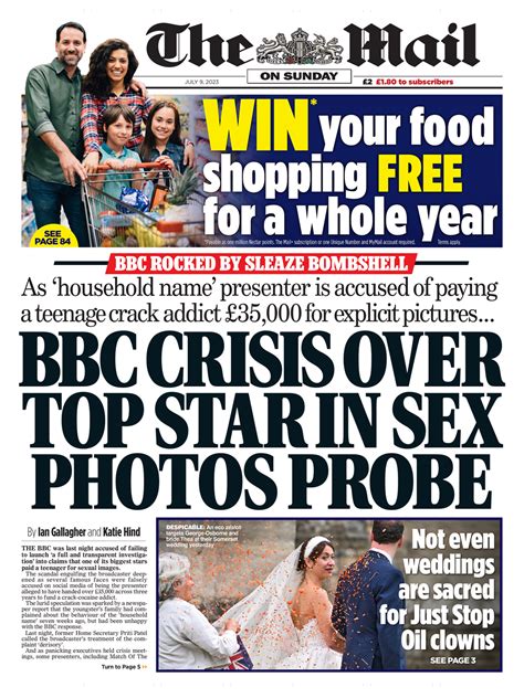 Mail On Sunday Front Page Th Of July Tomorrow S Papers Today