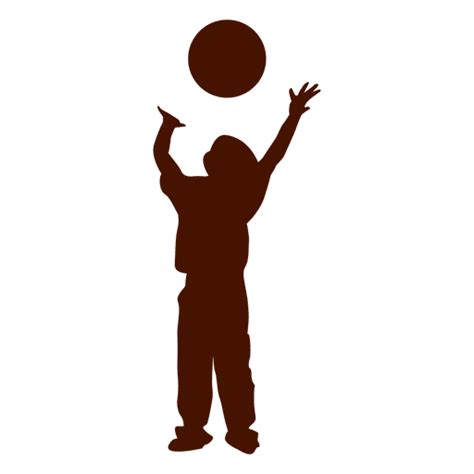 Kid Playing Throwing Ball Silhouette Transparent Png And Svg Vector File