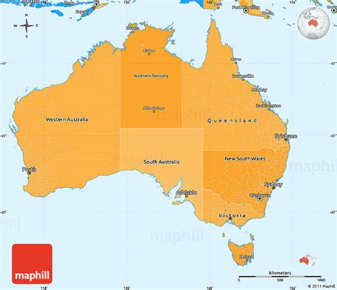 Political Shades Simple Map Of Australia Gambaran