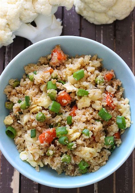 On top of cauliflower fried rice, substitute crispy cod in these best fish tacos or shredded chicken in tostadas. Cauliflower "Fried Rice" | Skinnytaste