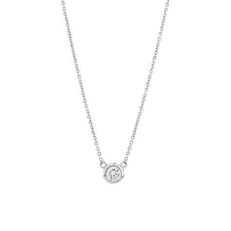Bezel Set Diamond Necklace White Gold Sunshine Coast Morgan And Co Store