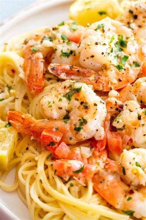 I always prep the rest of my ingredients while that is happening so i can start the sauce while the pasta is cooking. Shrimp Scampi - Jessica Gavin